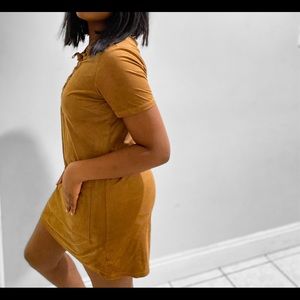 CAMEL SUEDE DRESS